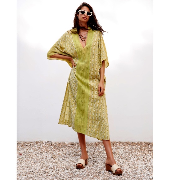 Zara Green Embroidered Tunic Dress NWT - Picture 4 of 13